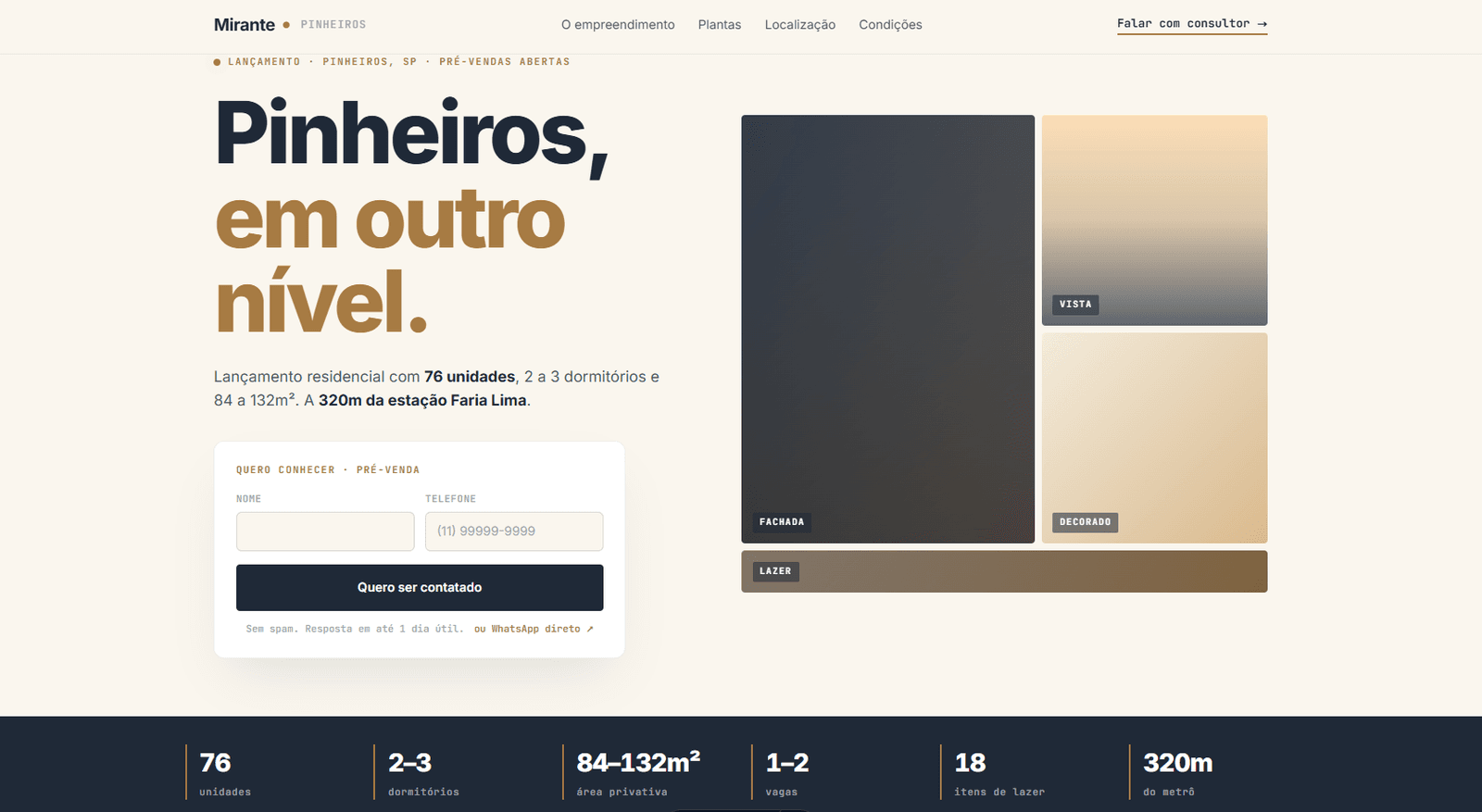 Demo do template Mirante