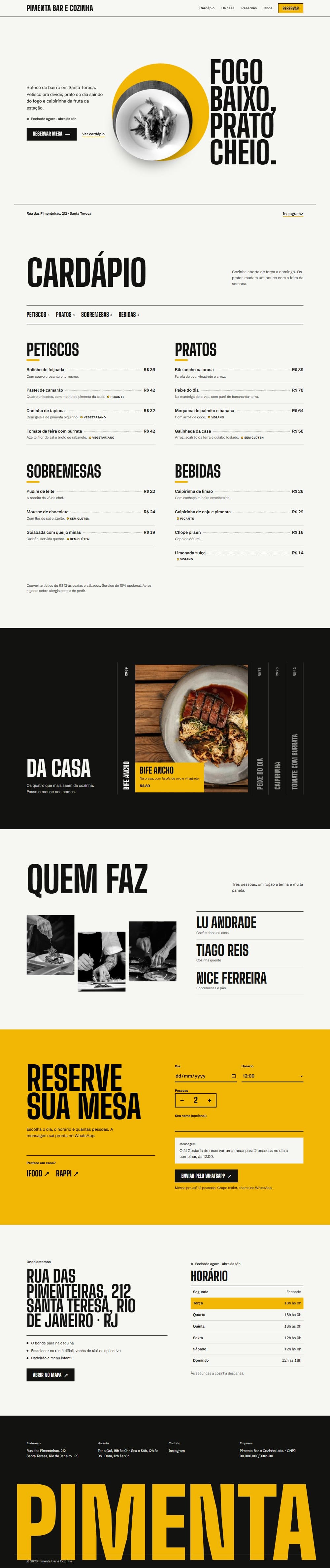 Prévia do template Pimenta